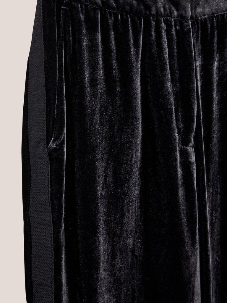 White Stuff Velvet Wide Leg Trousers, Pure Black, 6