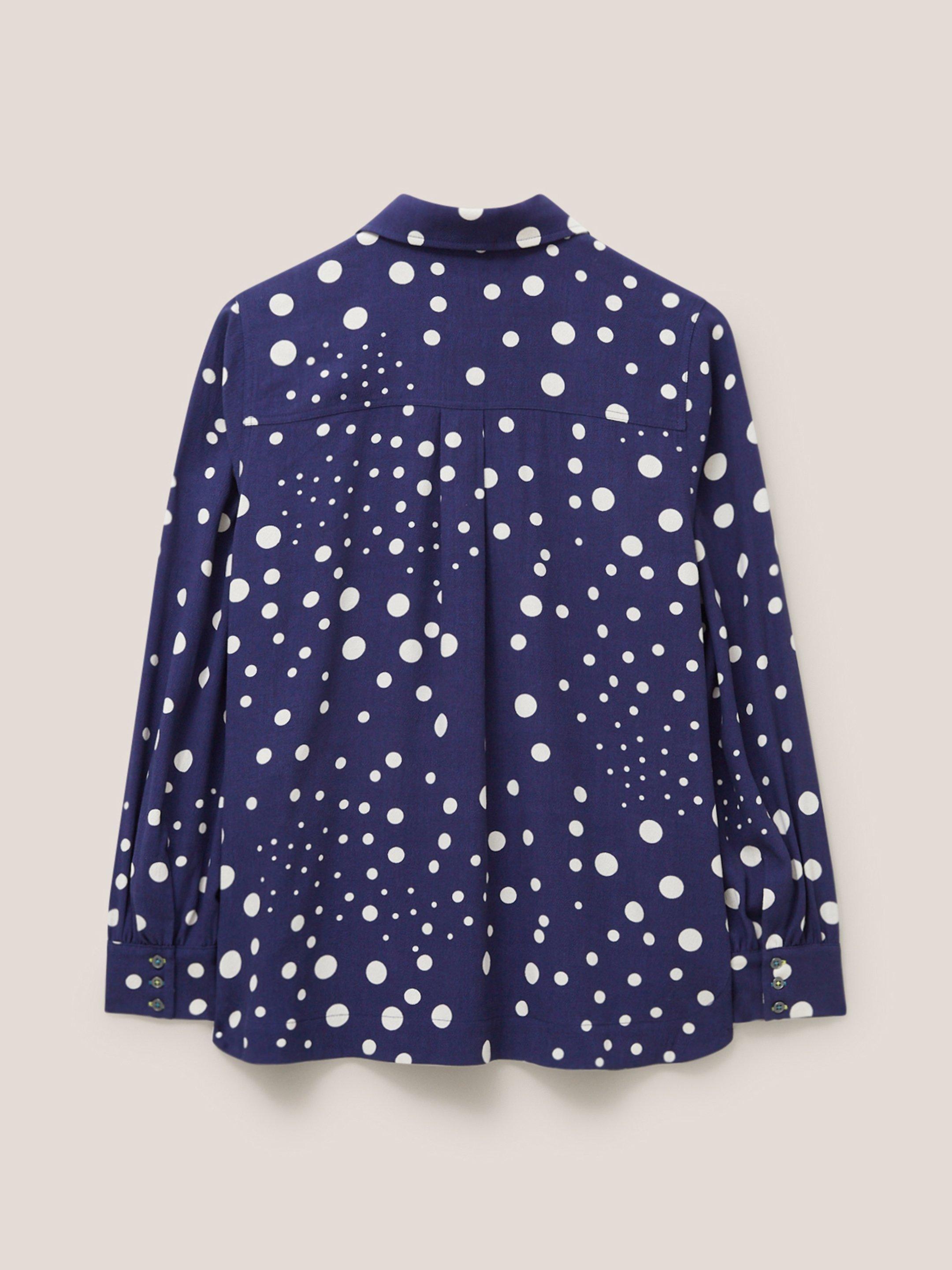 Ella Relaxed Shirt in NAVY MULTI - FLAT BACK