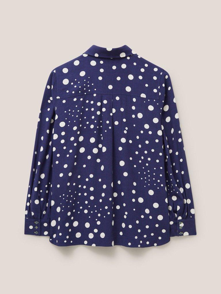 Ella Relaxed Shirt in NAVY MULTI - FLAT BACK