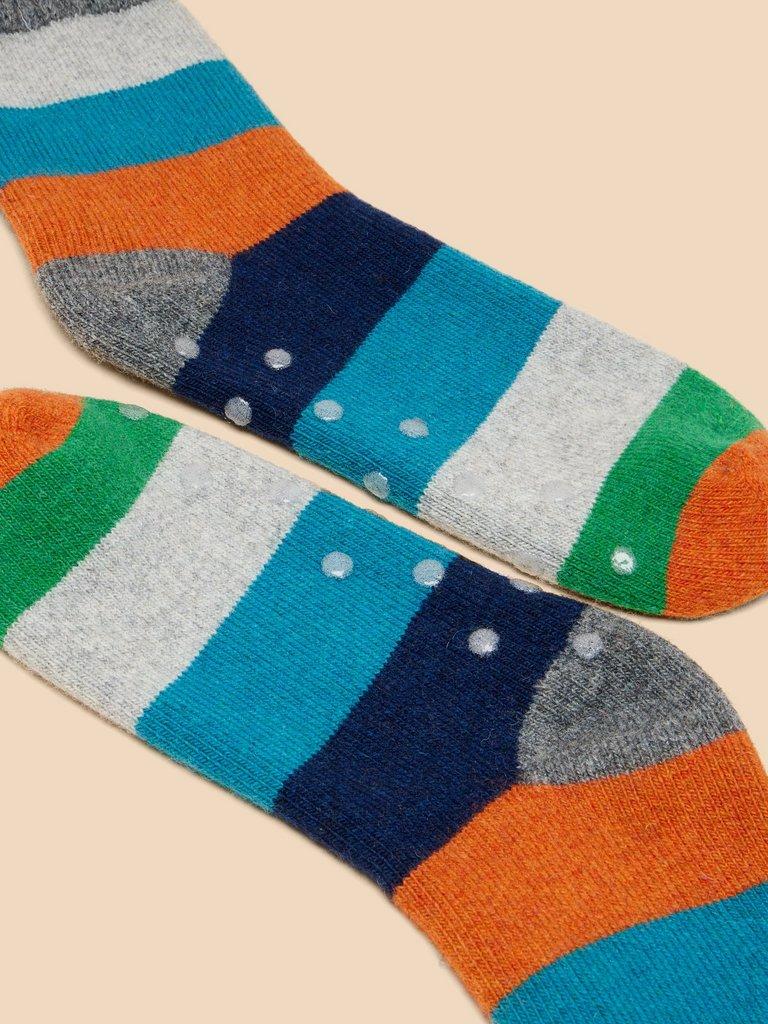 Stripe Loopback Wool Socks in GREY MULTI | White Stuff