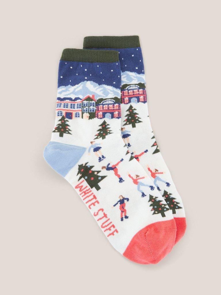 Skater Socks in a Cracker in NAT MLT - FLAT FRONT