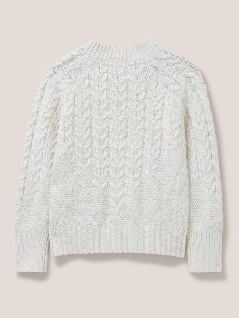 CABLE YOKE JUMPER in PALE IVORY - FLAT BACK