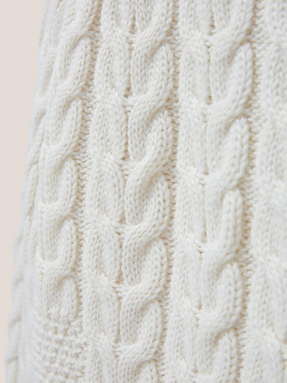 CABLE YOKE JUMPER in PALE IVORY - FLAT DETAIL