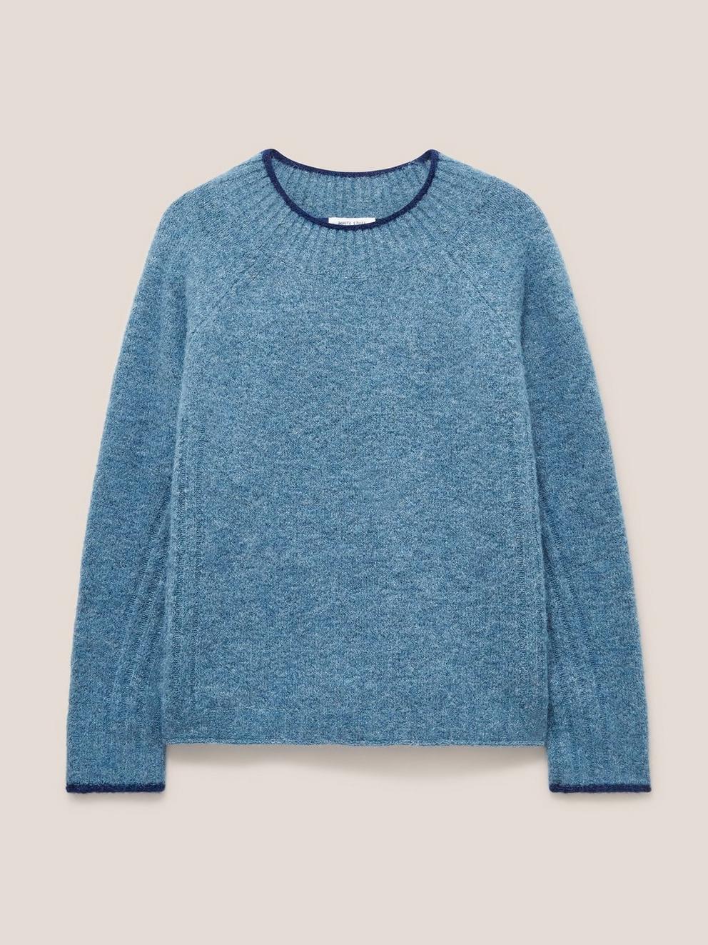 MEDWAY JUMPER in MID BLUE - FLAT FRONT