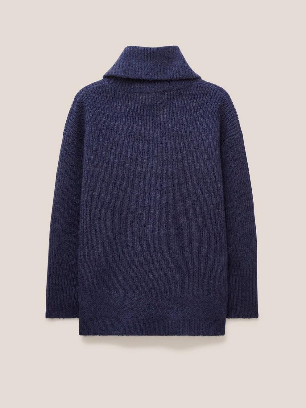 LOVELY RIB JUMPER in FR NAVY - FLAT BACK