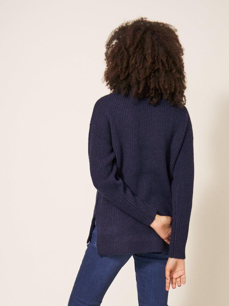 LOVELY RIB JUMPER in FR NAVY - MODEL BACK