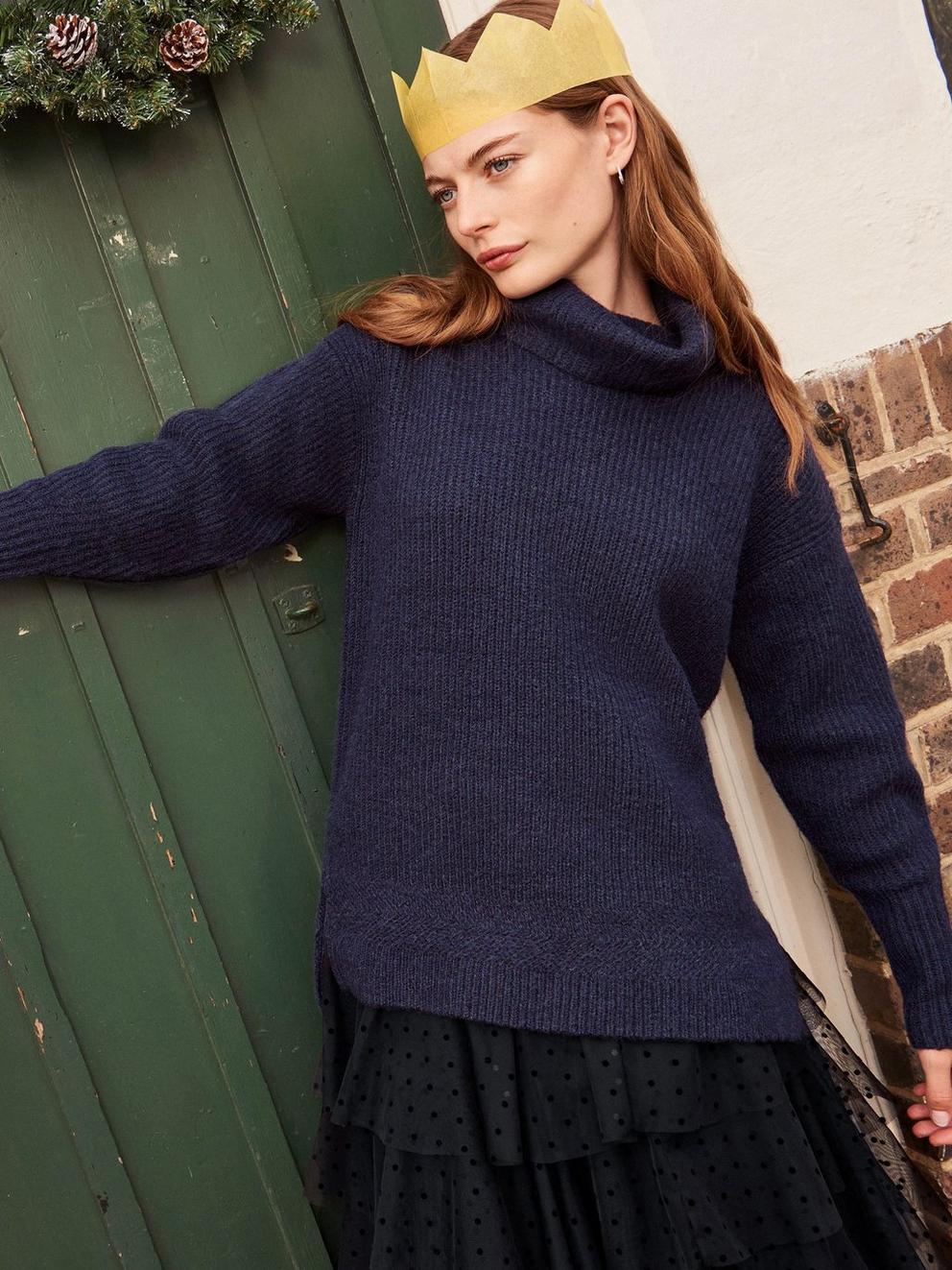 LOVELY RIB JUMPER in FR NAVY - MIXED