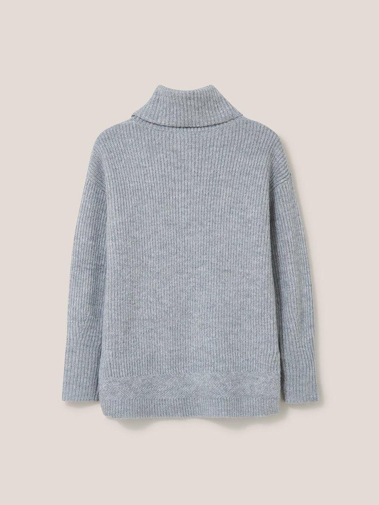 LOVELY RIB JUMPER in LGT GREY - FLAT BACK