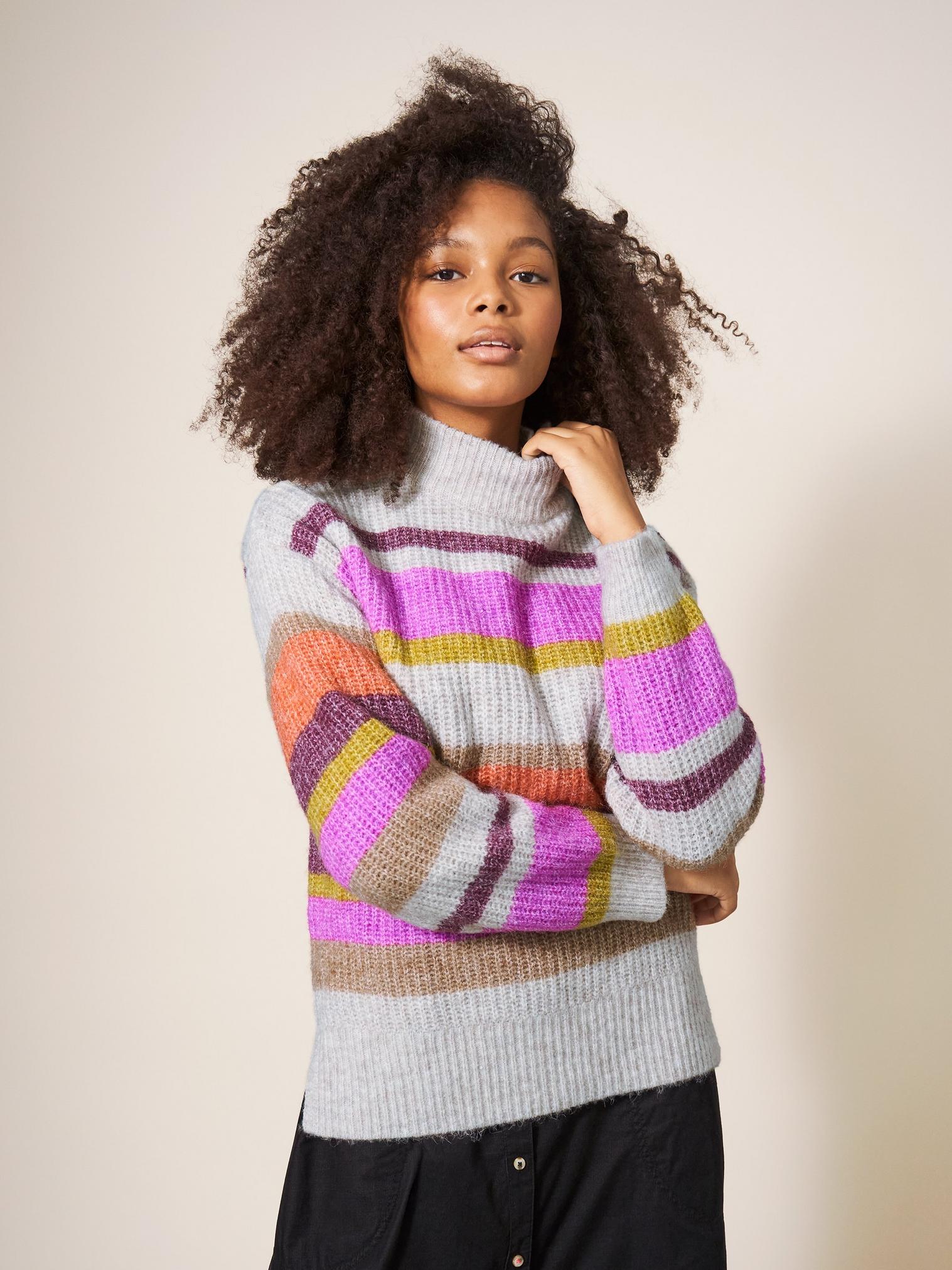 Grey rainbow 2025 stripe jumper