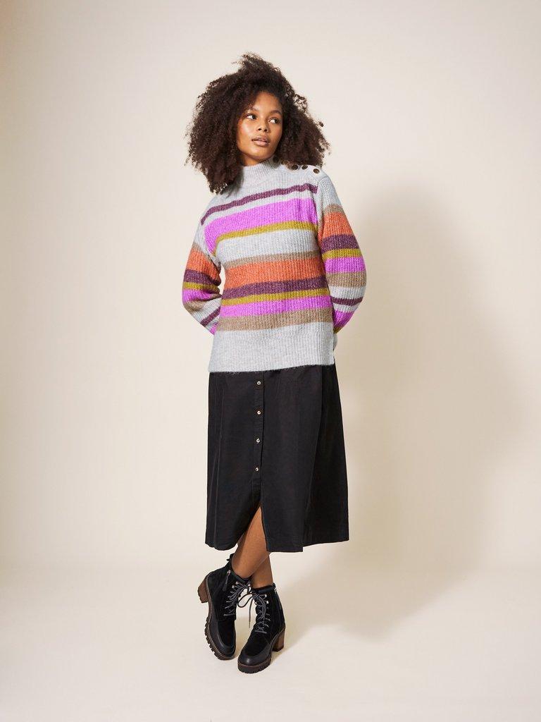 Multicolour stripe clearance jumper