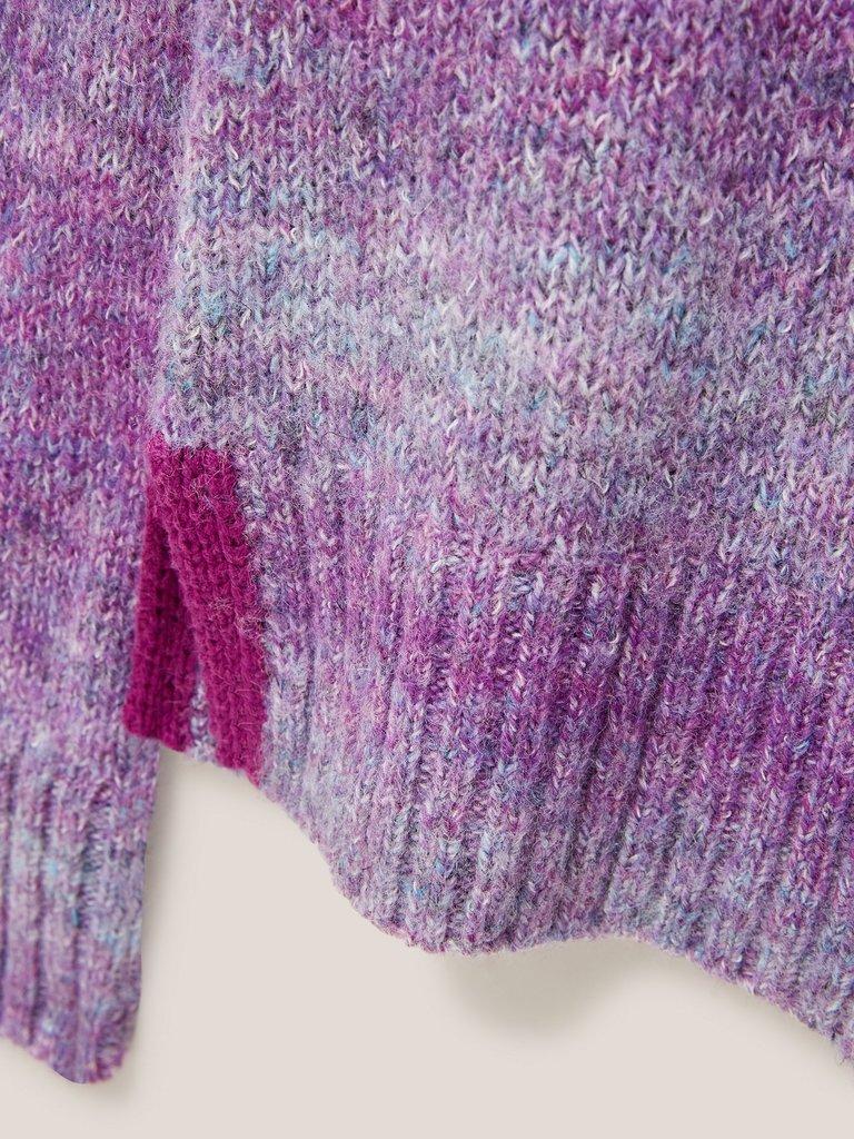 SPACE DYE WOOL JUMPER in PURPLE MLT - FLAT DETAIL