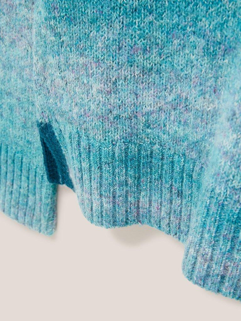 SPACE DYE WOOL JUMPER in TEAL MULTI