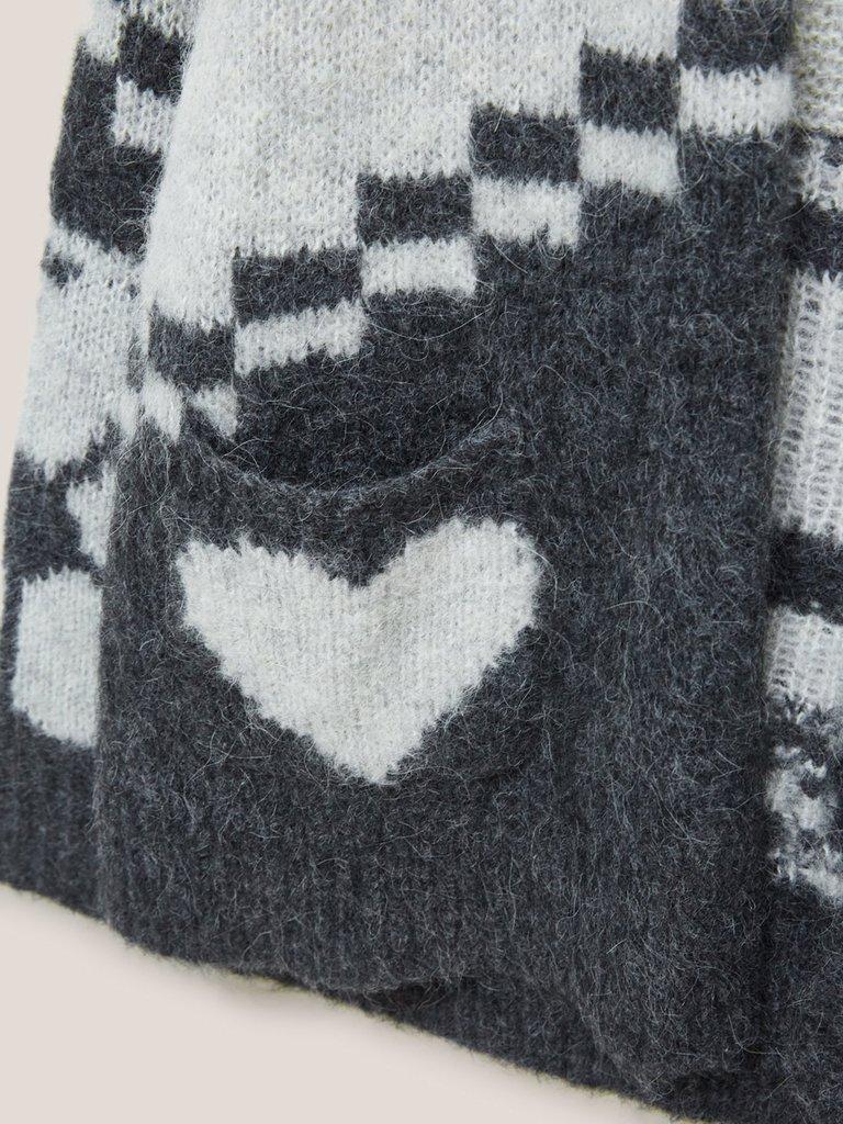 NORDIC FOREST WOOL CARDI in GREY MLT - FLAT DETAIL