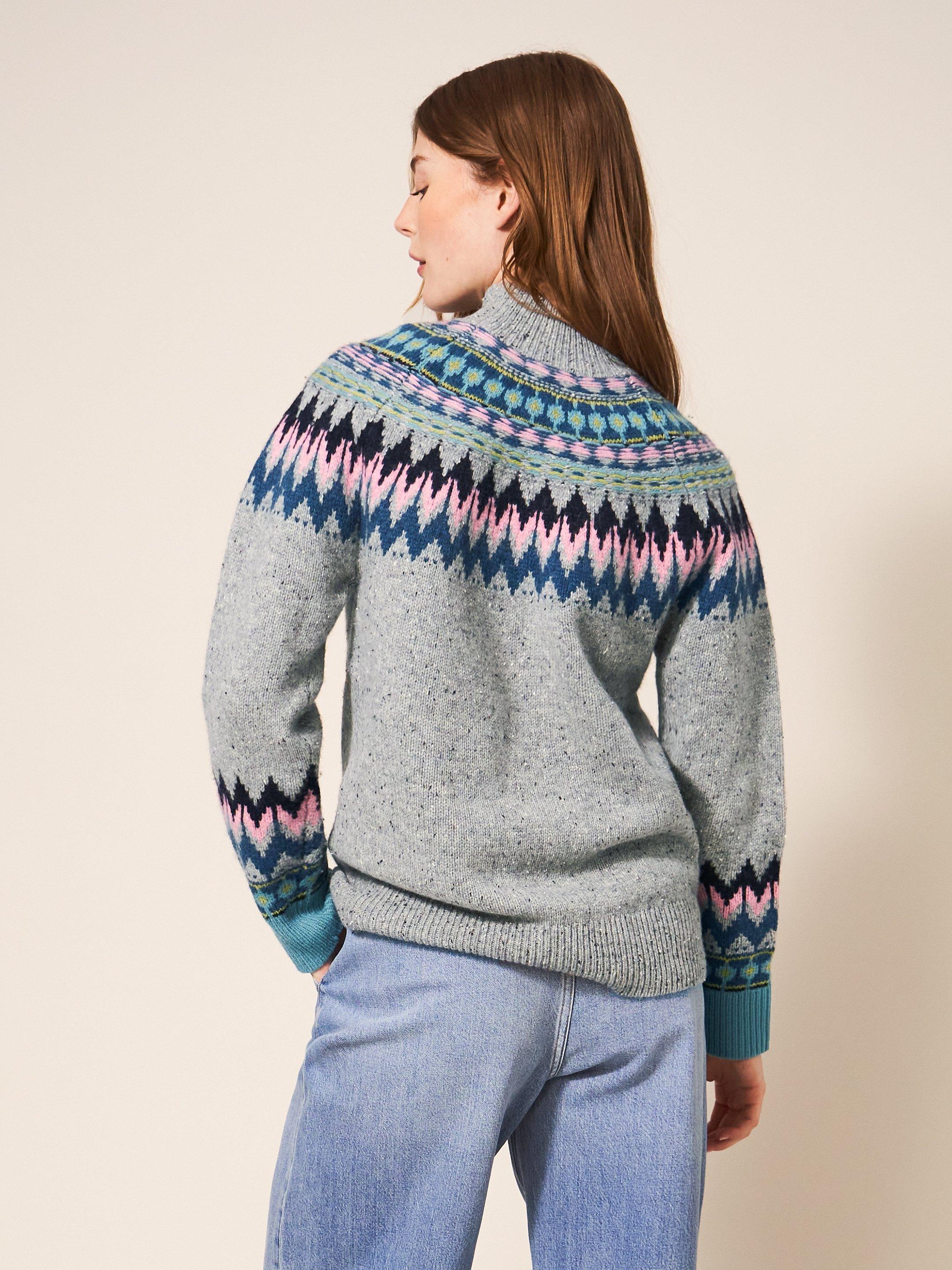 Grey fair isle clearance jumper