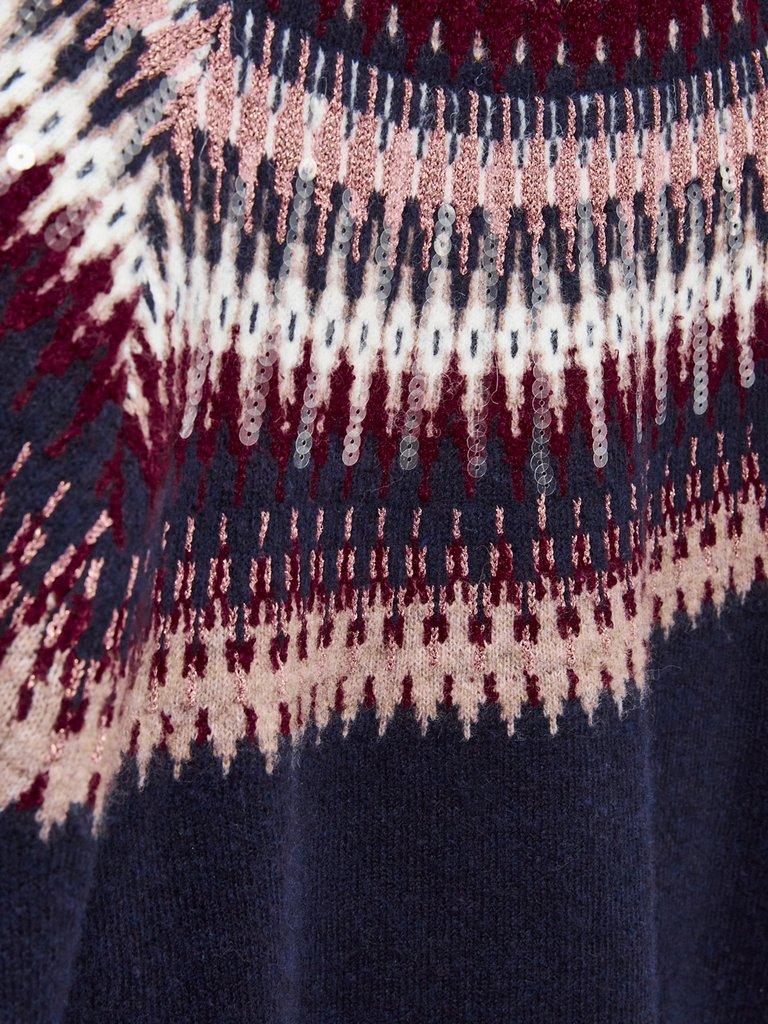 FRANKIE FAIRISLE JUMPER in DARK NAVY - FLAT DETAIL