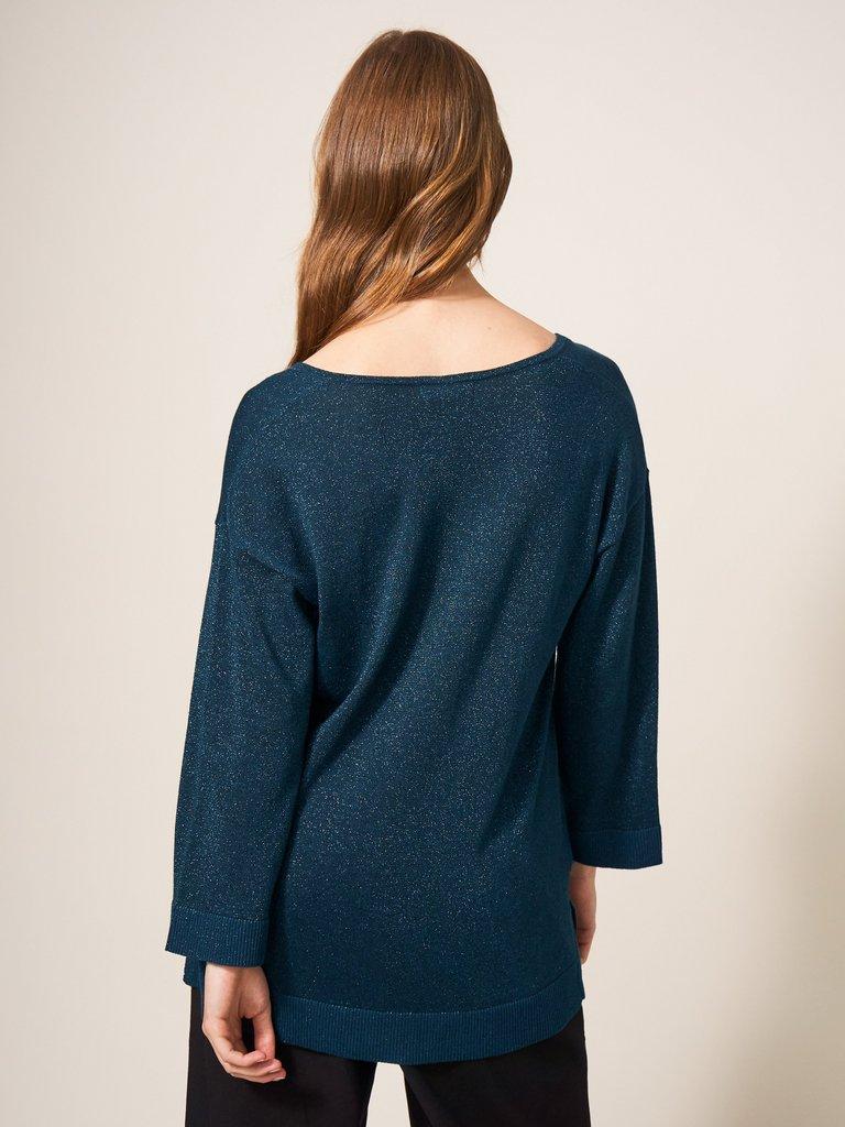 NIGHT SKY V NECK JUMPER in MID TEAL | White Stuff