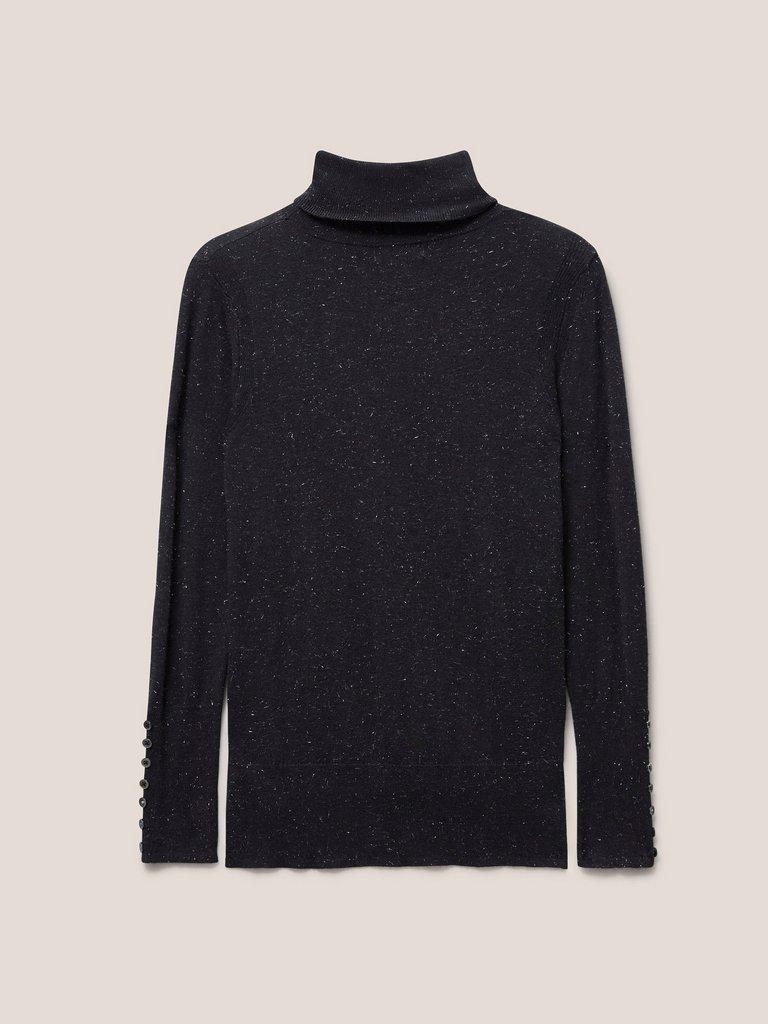 SPARKLE ROLL NECK JUMPER in CHARC GREY - FLAT BACK