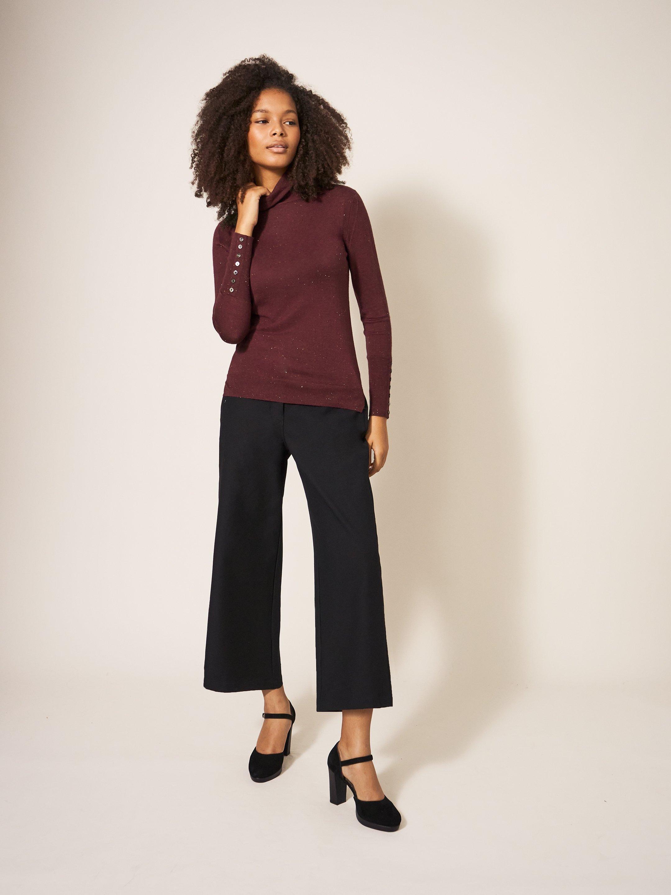 SPARKLE ROLL NECK JUMPER in DK PLUM | White Stuff