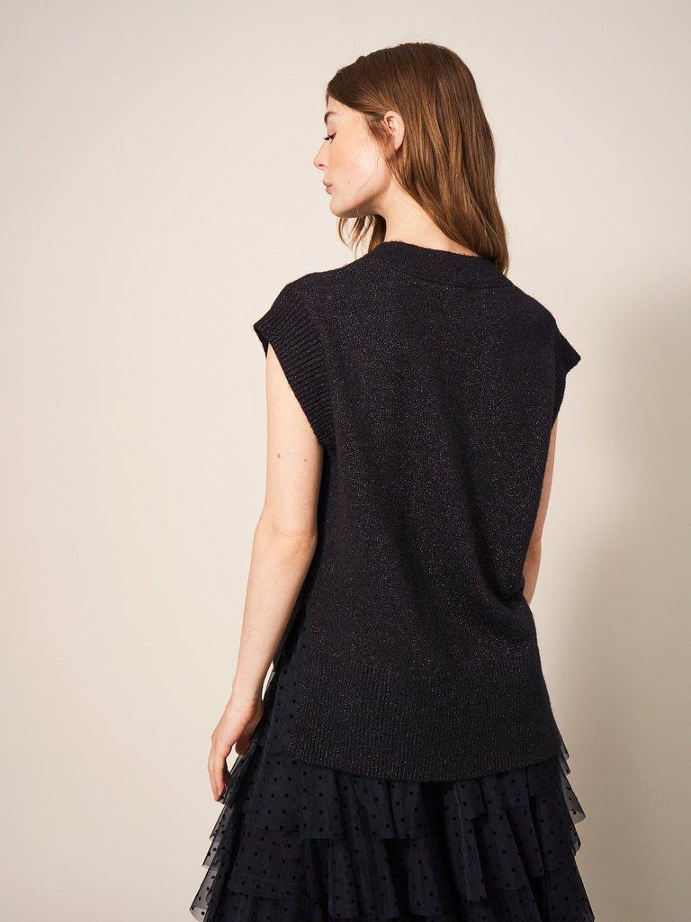 SPARKLE TANK JUMPER in PURE BLK - MODEL BACK