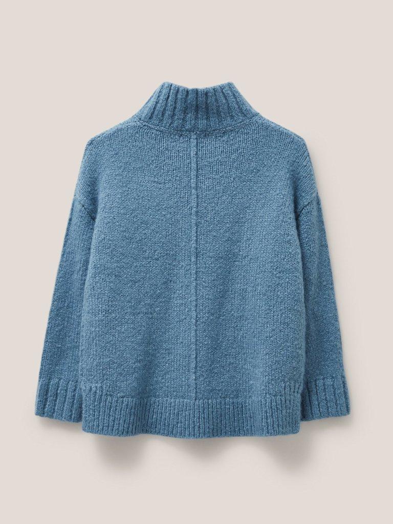 FRIEDA JUMPER in MID BLUE - FLAT BACK