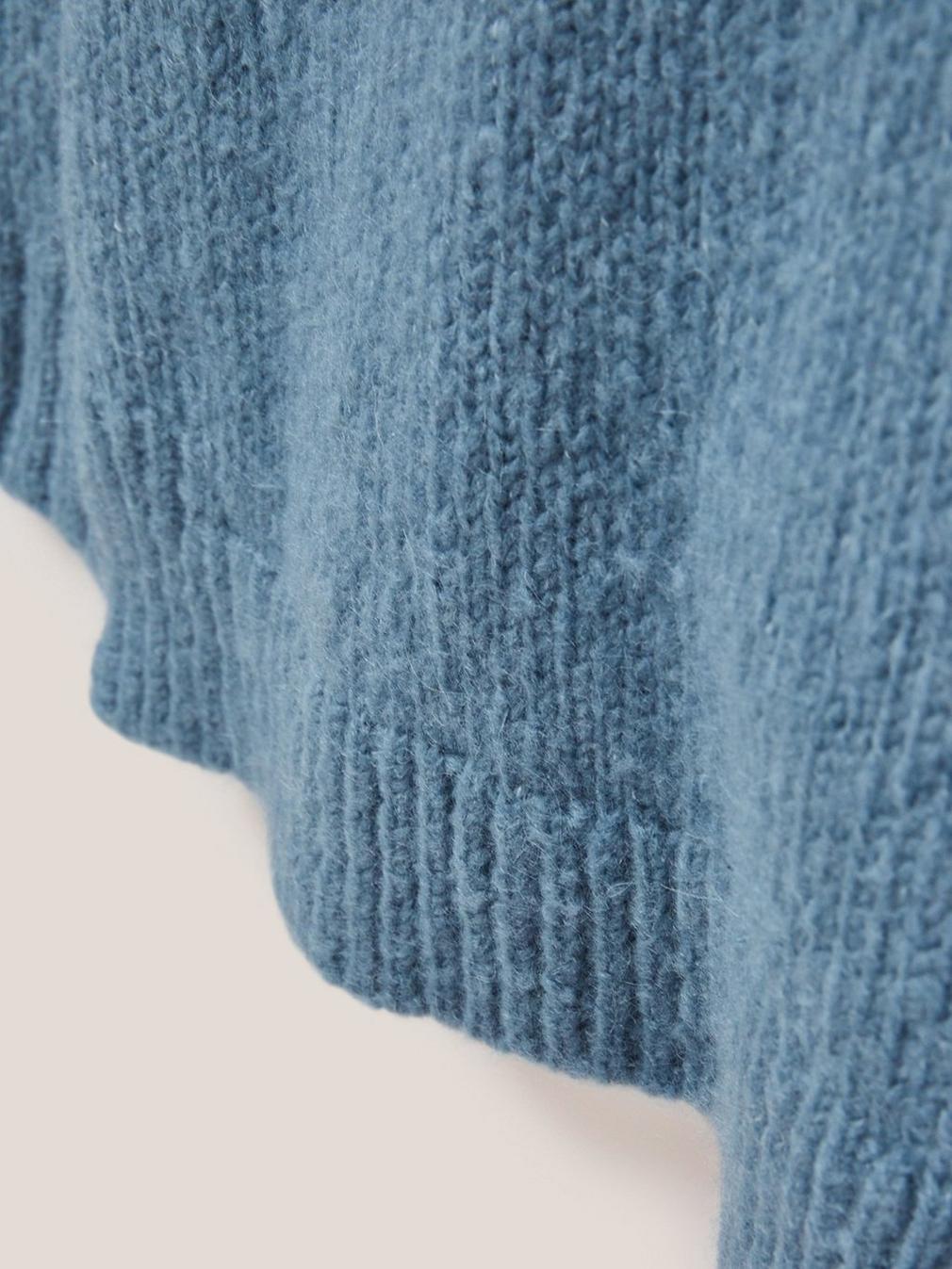 FRIEDA JUMPER in MID BLUE - FLAT DETAIL