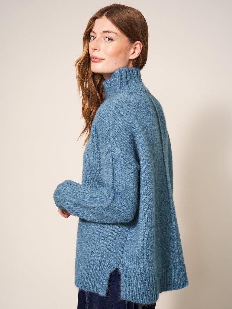 FRIEDA JUMPER in MID BLUE - MODEL DETAIL