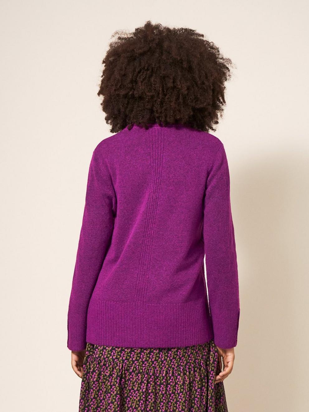 WAVERLY JUMPER in MID PURPLE - MODEL BACK