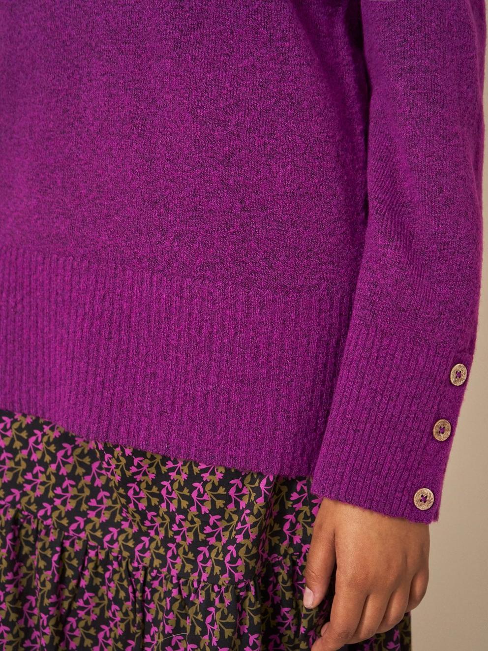 WAVERLY JUMPER in MID PURPLE - MODEL FRONT