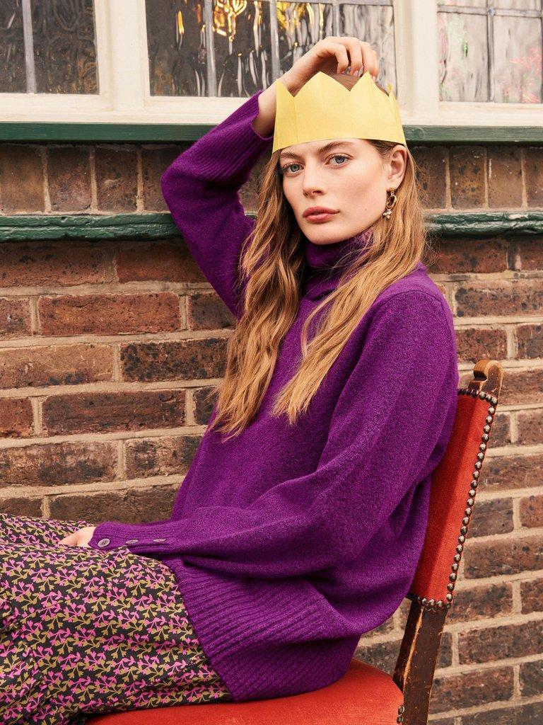 WAVERLY JUMPER in MID PURPLE - MIXED