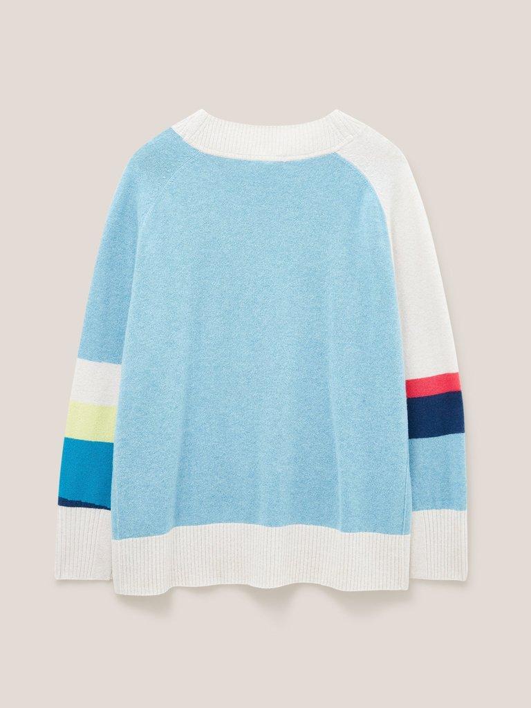 CORA CREW NECK CASHMERE JUMPER in NAT MLT - FLAT BACK