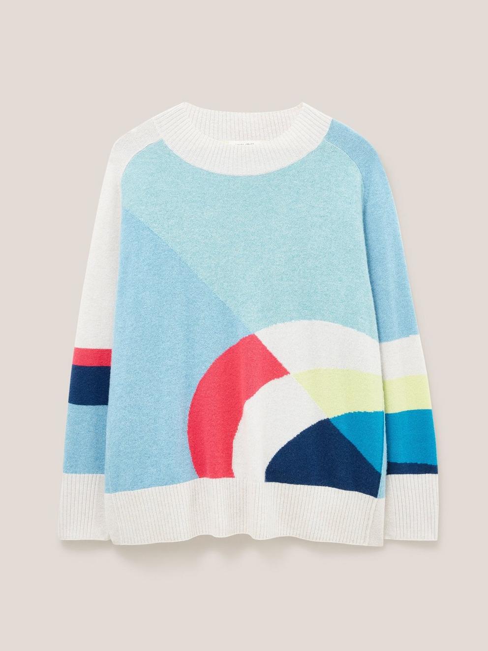 CORA CREW NECK CASHMERE JUMPER in NAT MLT - FLAT FRONT