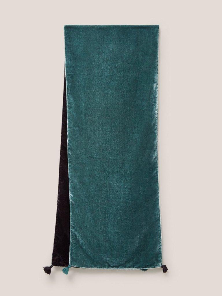 Classic Velvet Scarf in DK TEAL - FLAT BACK