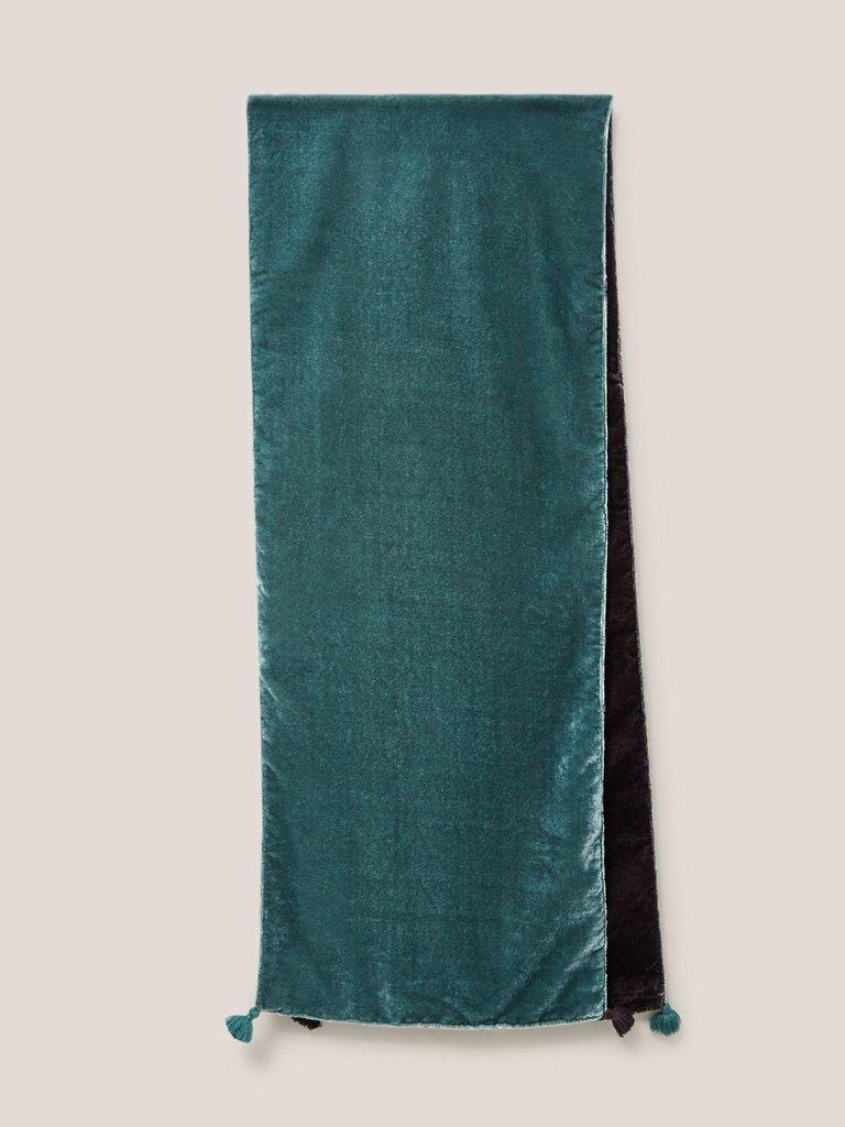 Classic Velvet Scarf in DK TEAL - FLAT FRONT