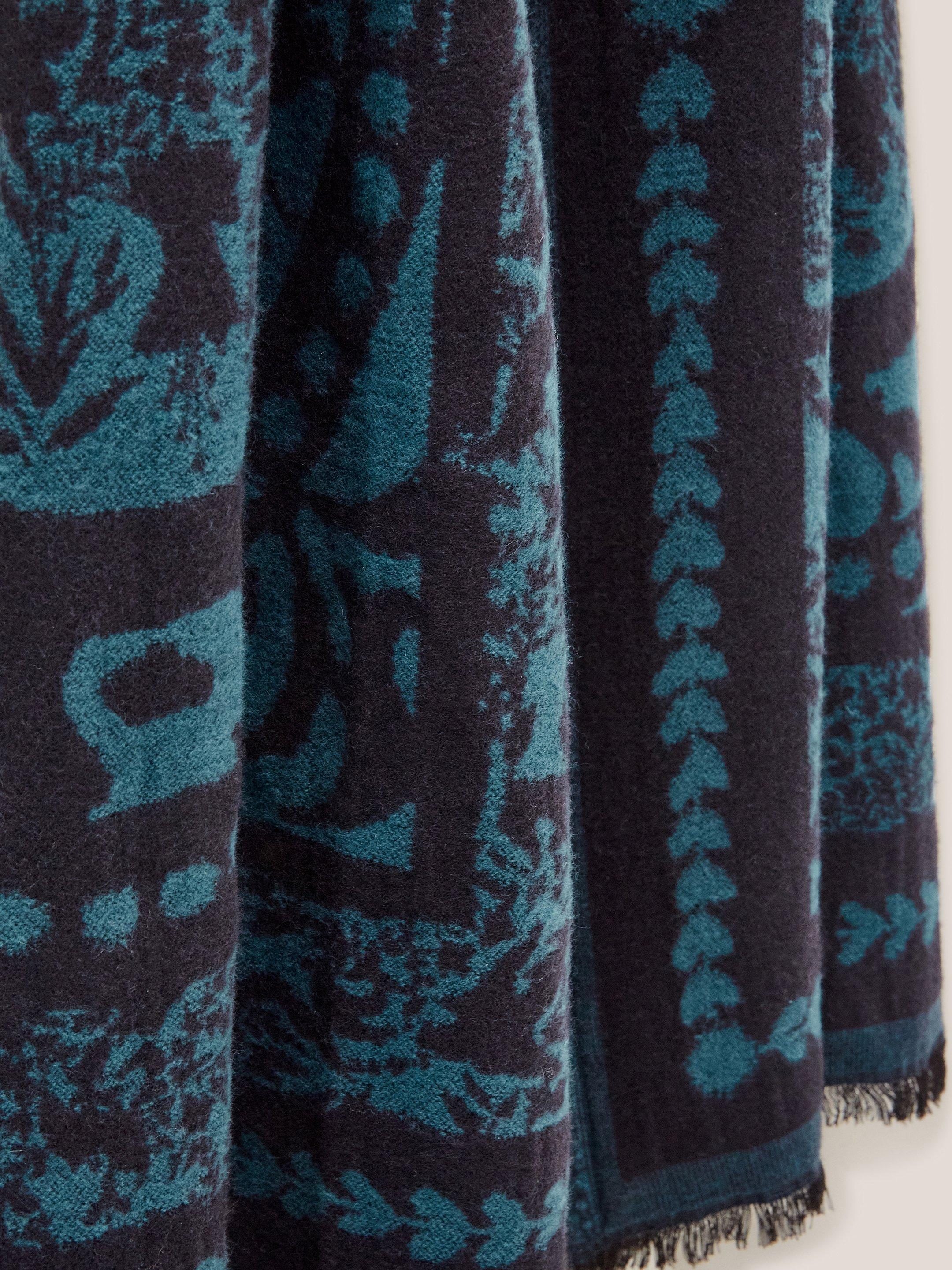 Floral Tile Woven Scarf in BLUE MLT - FLAT DETAIL