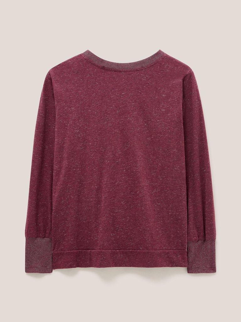 FRANKIE SPARKLE TOP in DK PLUM - FLAT BACK