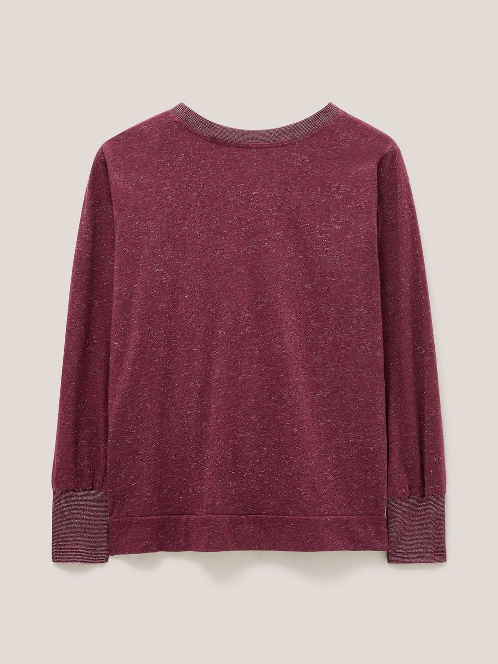 FRANKIE SPARKLE TOP in DK PLUM - FLAT BACK