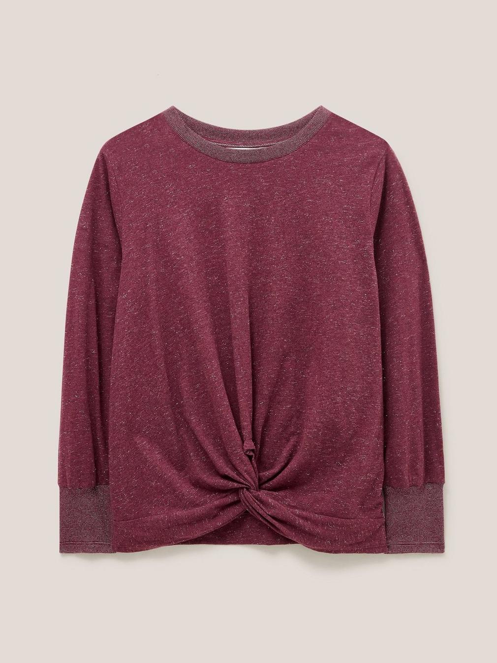 FRANKIE SPARKLE TOP in DK PLUM - FLAT FRONT