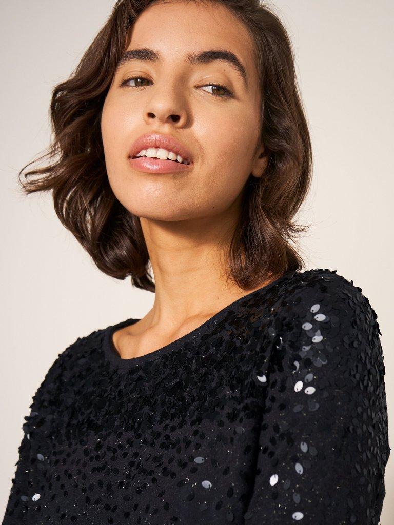 ROXY SEQUIN TOP in CHARCOAL GREY | White Stuff