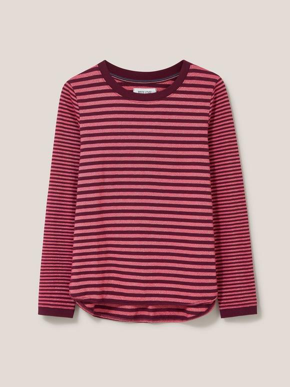 WILLOW STRIPE LS TOP in WHITE MULTI | White Stuff