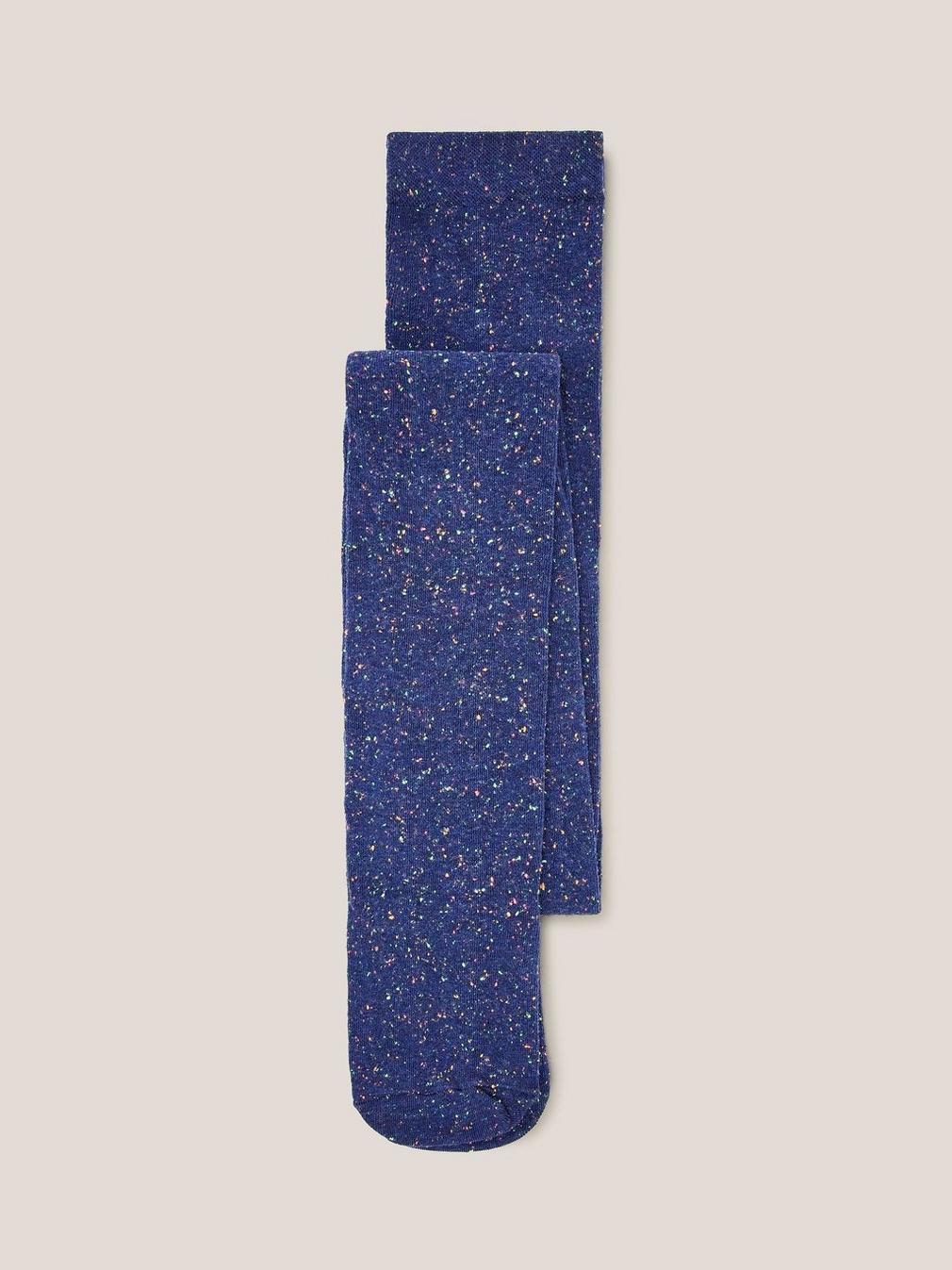 Fiona Fleck Cotton Tights in NAVY MULTI - FLAT BACK