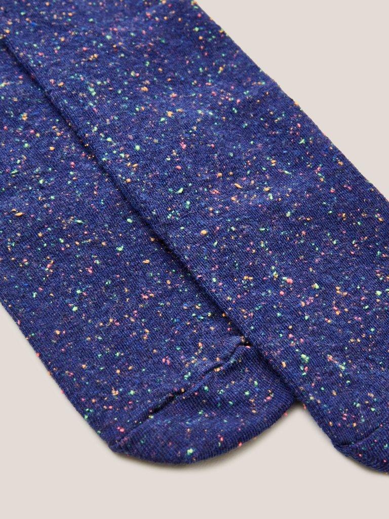 Fiona Fleck Cotton Tights in NAVY MULTI - FLAT DETAIL