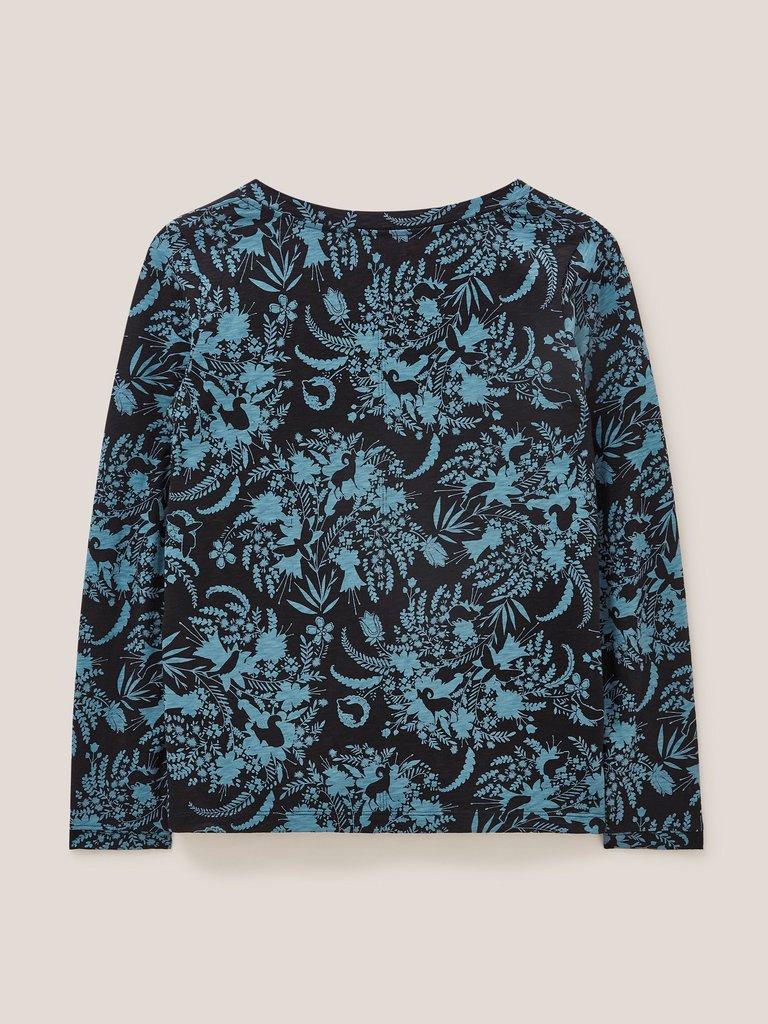 NELLY LS PRINT TEE in BLUE PR - FLAT BACK