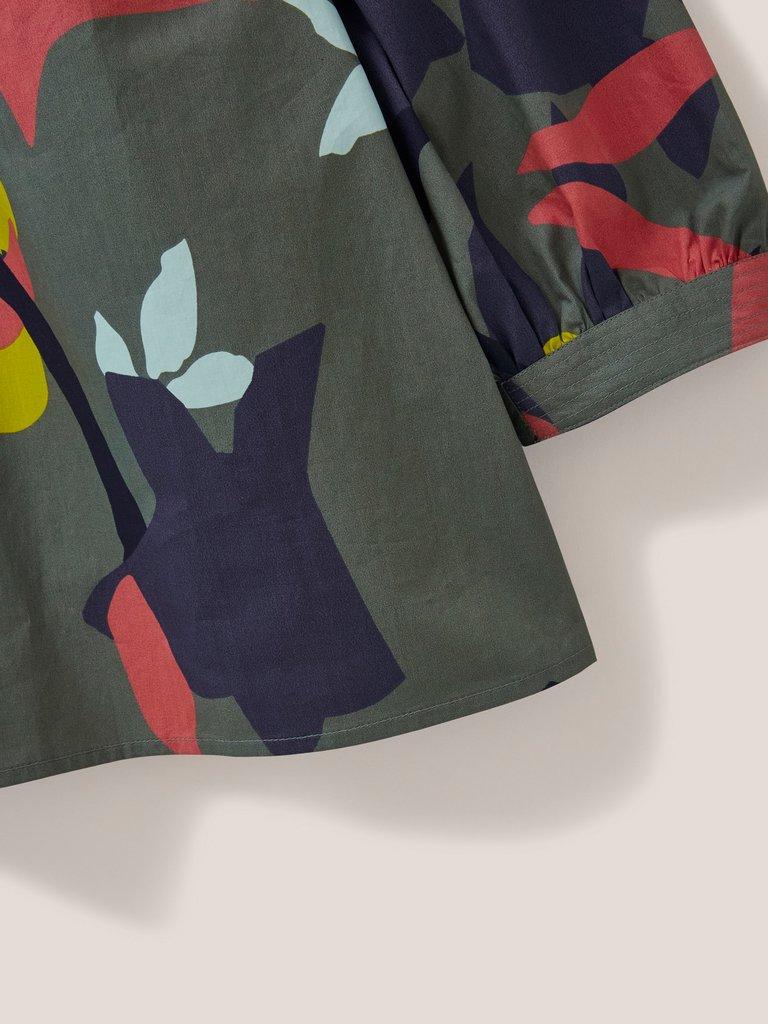 Jemima Cotton Top in GREEN MLT - FLAT DETAIL