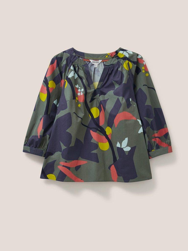 Jemima Cotton Top in GREEN MLT - FLAT FRONT