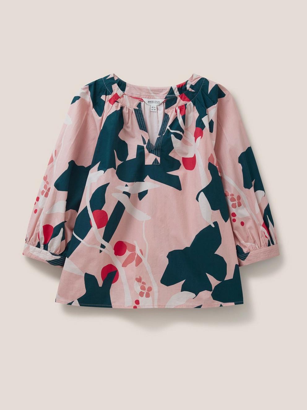 Jemima Cotton Top in PINK MLT - FLAT FRONT