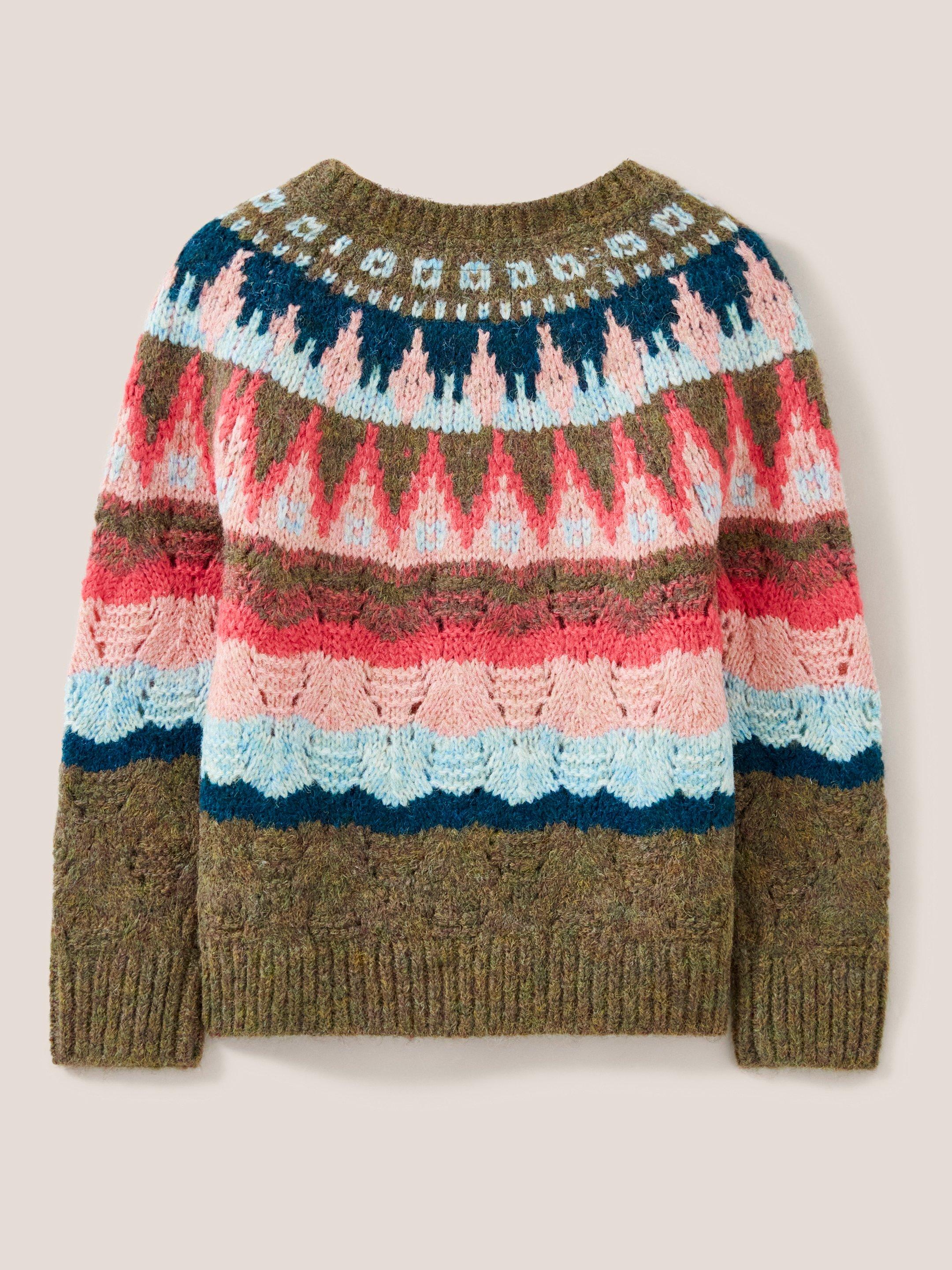 Yoke Pattern Jumper (Kids) in GREEN MULTI White Stuff