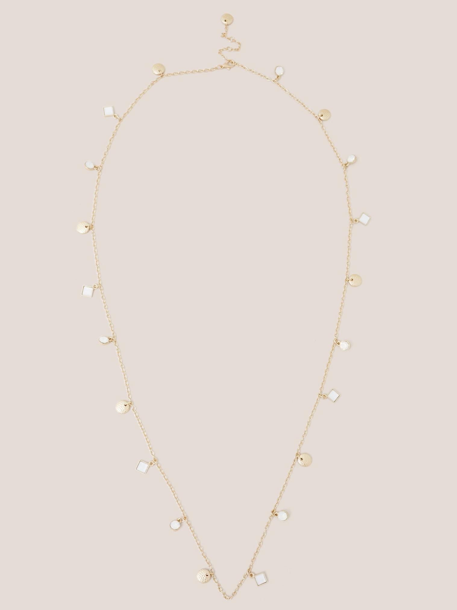 Station Gem Necklace in GLD TN MET - FLAT FRONT