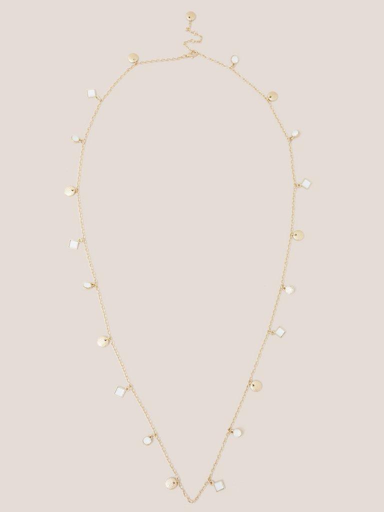 Station Gem Necklace in GLD TN MET - FLAT FRONT