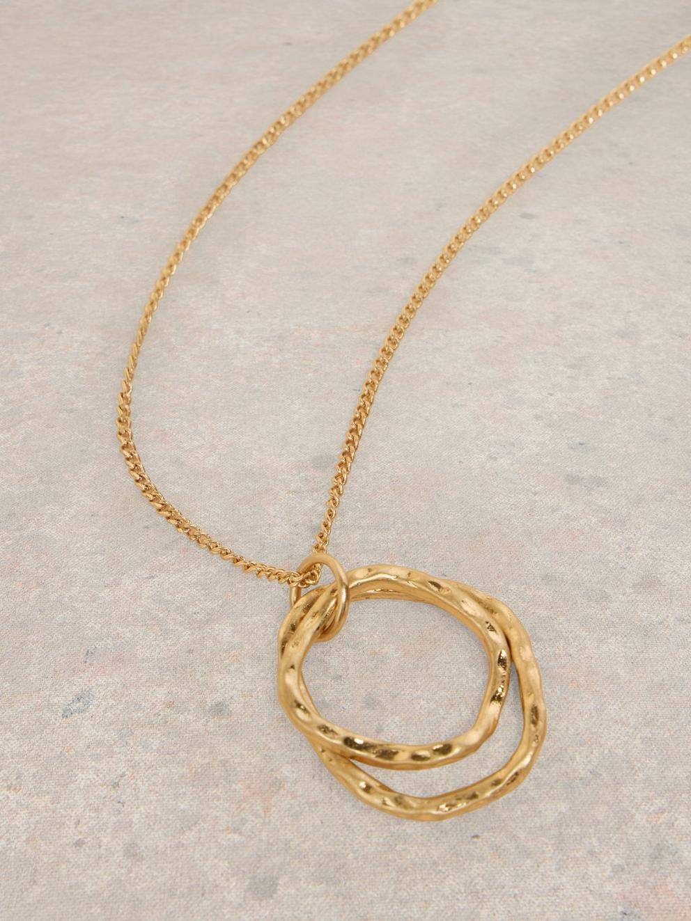 Oval Pendant Necklace in GLD TN MET - FLAT DETAIL