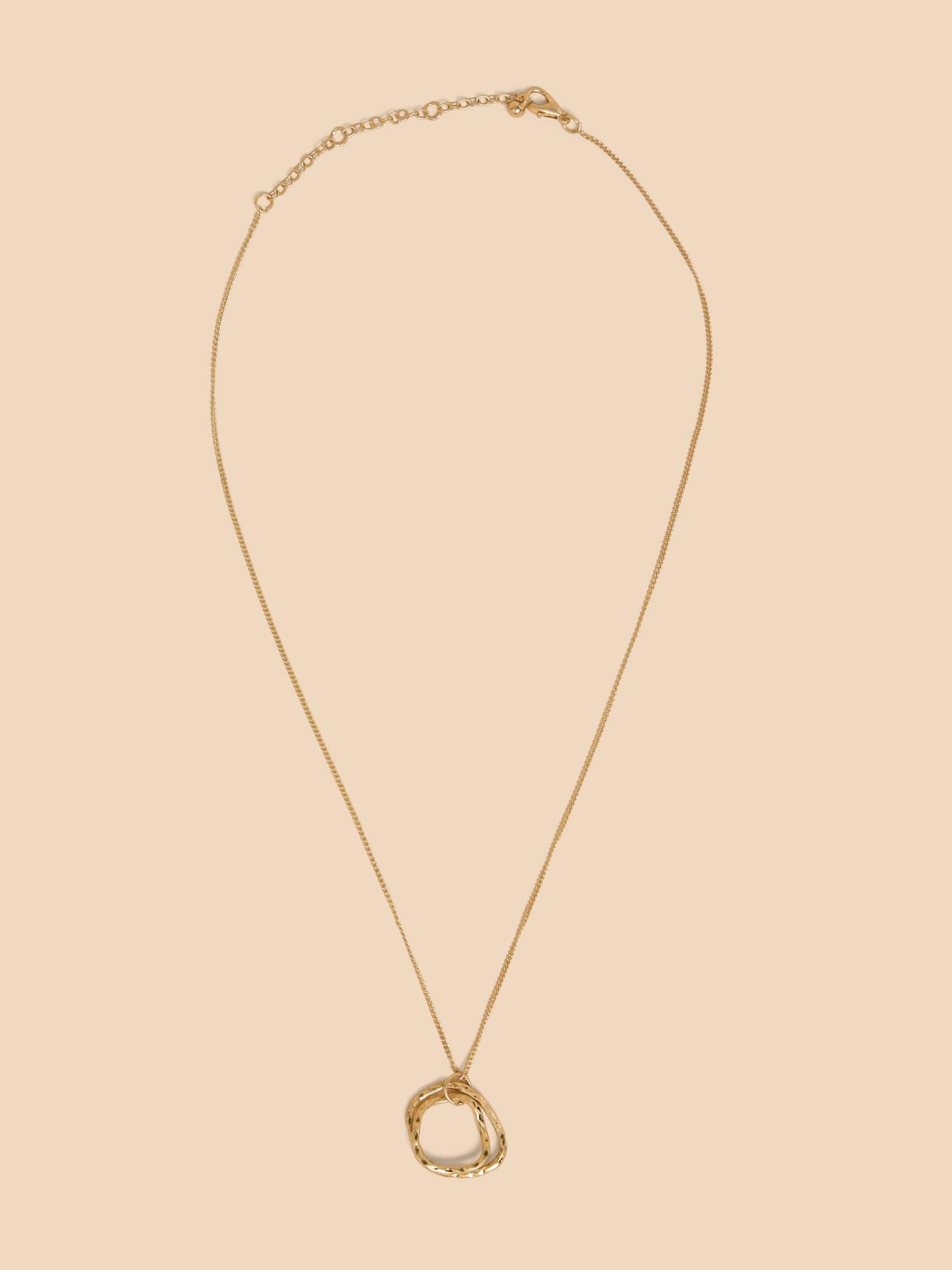 Oval Pendant Necklace in GLD TN MET - FLAT FRONT